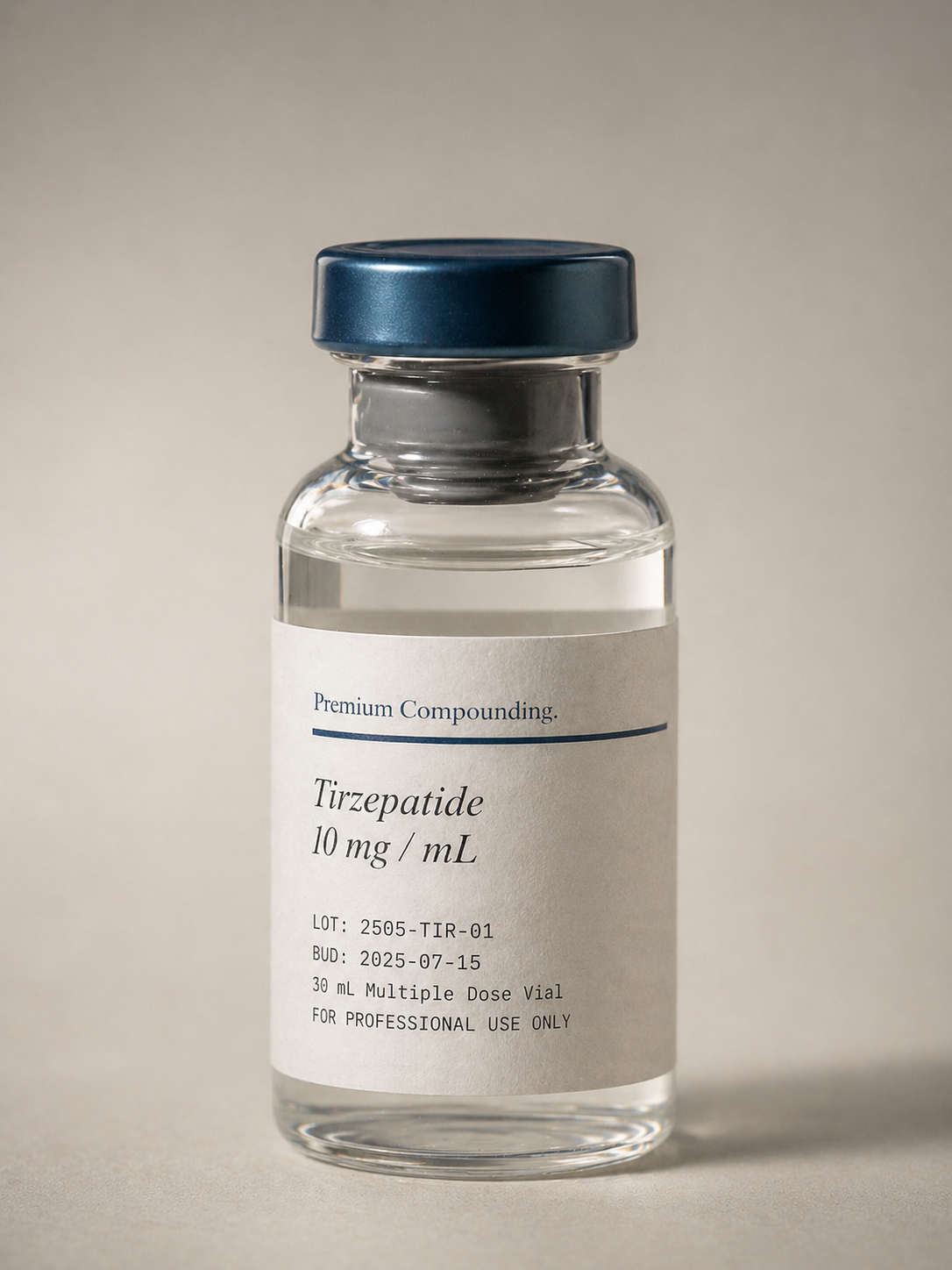 Tirzepatide vial · hero shot